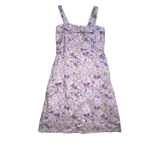NWT Cotton On Kids Sleeveless Dress Violet Blossom Girls 9-10 - Picture 1 of 9